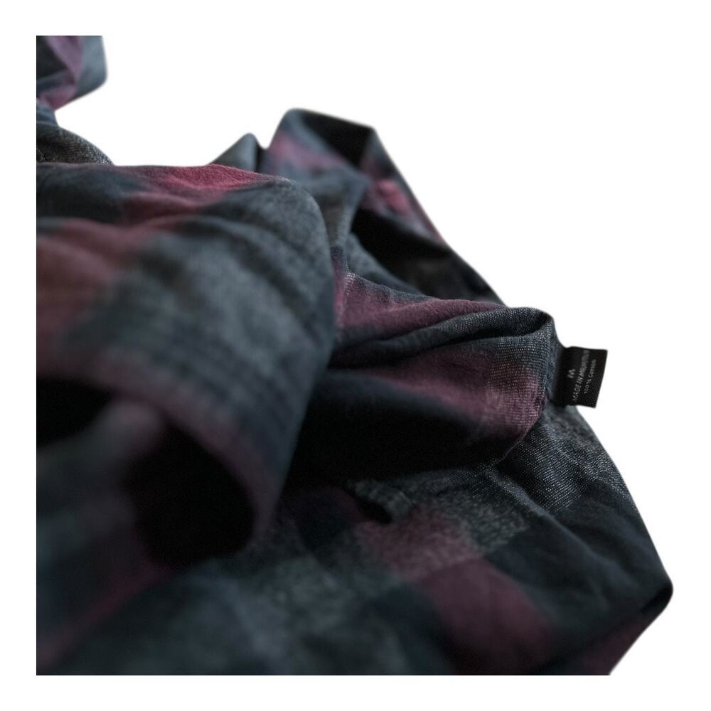 Men's Medium Marc Anthony Slim-Fit Soft Touch Flannel Button-Down Shirt Burgundy - Picture 3 of 4